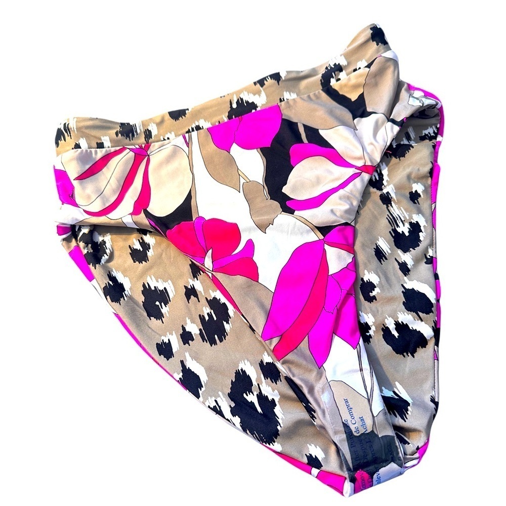 NWT Trina Turk Women's Standard Lynx Reversible Banded High Waist Bikini Bottom